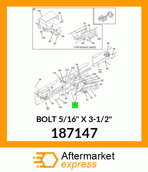 BOLT 5/16" X 3-1/2" 187147