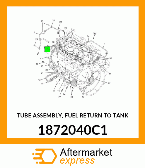 TUBE ASSEMBLY, FUEL RETURN TO TANK 1872040C1