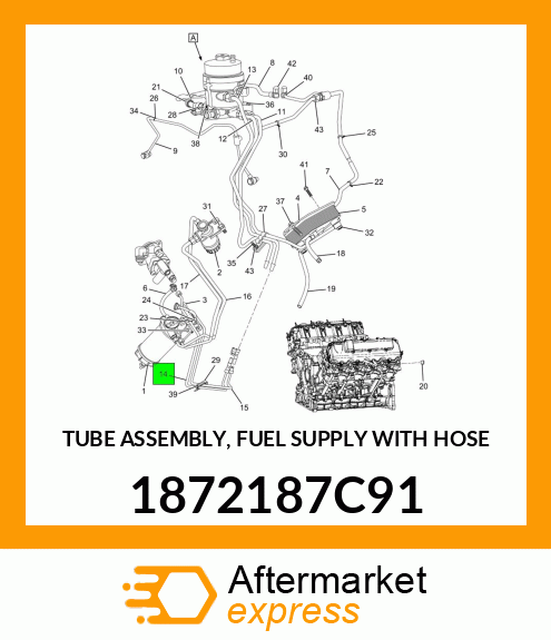 TUBE ASSEMBLY, FUEL SUPPLY WITH HOSE 1872187C91