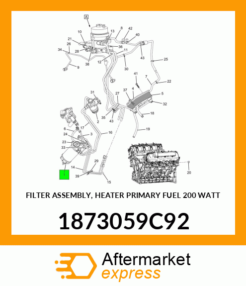 FILTER ASSEMBLY, HEATER PRIMARY FUEL 200 WATT 1873059C92