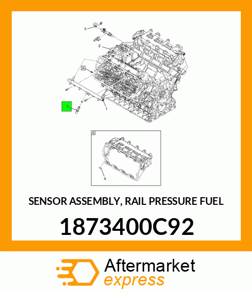 SENSOR ASSEMBLY, RAIL PRESSURE FUEL 1873400C92