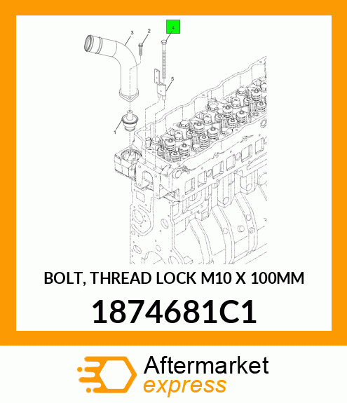 BOLT, THREAD LOCK M10 X 100MM 1874681C1