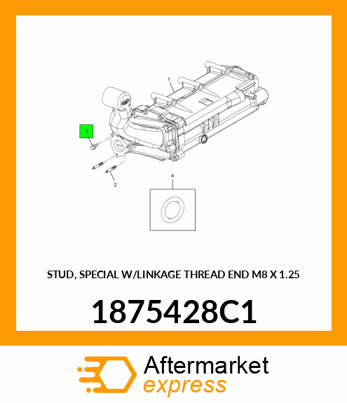 STUD, SPECIAL W/LINKAGE THREAD END M8 X 1.25 1875428C1