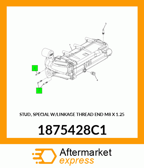 STUD, SPECIAL W/LINKAGE THREAD END M8 X 1.25 1875428C1