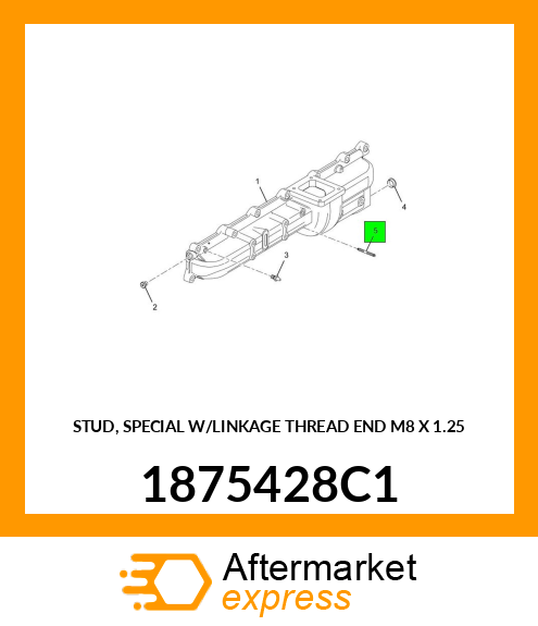 STUD, SPECIAL W/LINKAGE THREAD END M8 X 1.25 1875428C1