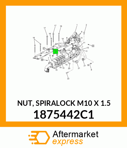 NUT, SPIRALOCK M10 X 1.5 1875442C1