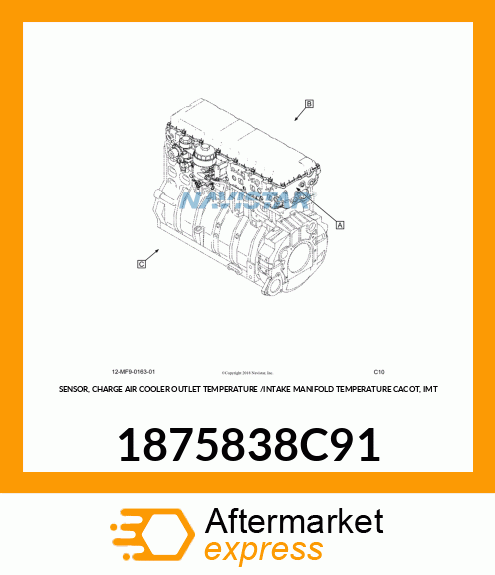SENSOR, CHARGE AIR COOLER OUTLET TEMPERATURE /INTAKE MANIFOLD TEMPERATURE CACOT, IMT 1875838C91