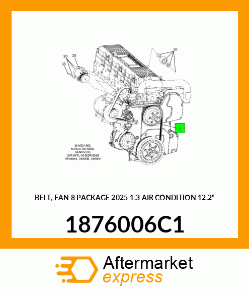 BELT, FAN 8 PACKAGE 2025 1.3 AIR CONDITION 12.2" 1876006C1