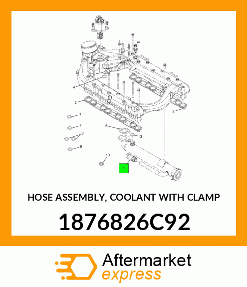 HOSE ASSEMBLY, COOLANT WITH CLAMP 1876826C92