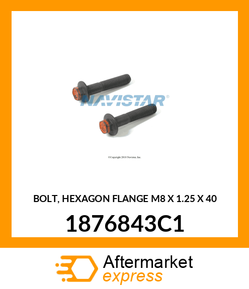 BOLT, HEXAGON FLANGE M8 X 1.25 X 40 1876843C1