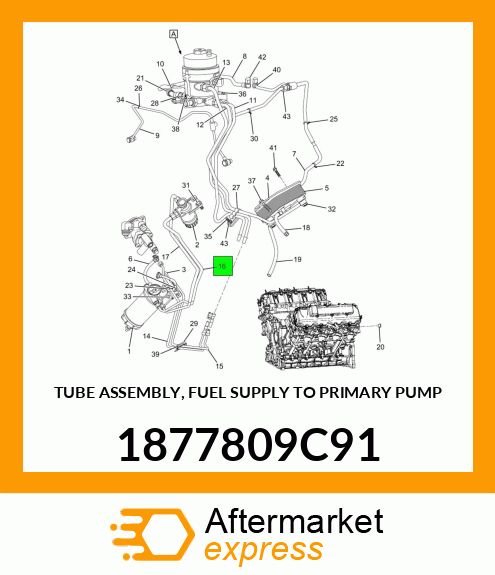 TUBE ASSEMBLY, FUEL SUPPLY TO PRIMARY PUMP 1877809C91