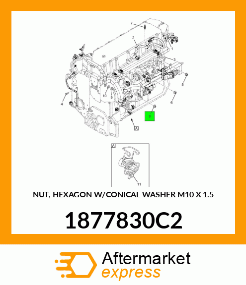 NUT, HEXAGON W/CONICAL WASHER M10 X 1.5 1877830C2