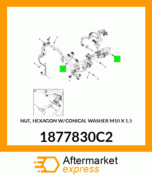 NUT, HEXAGON W/CONICAL WASHER M10 X 1.5 1877830C2