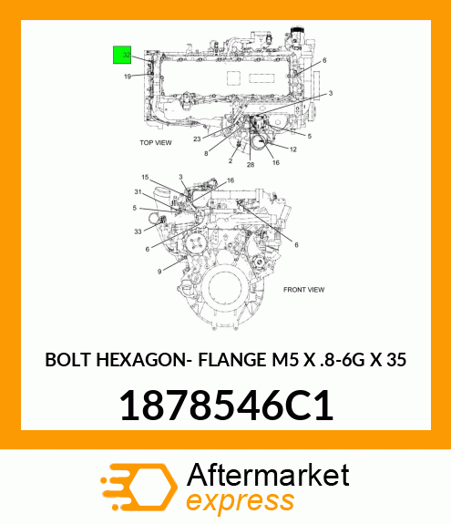 BOLT HEXAGON- FLANGE M5 X .8-6G X 35 1878546C1