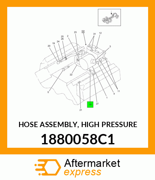 HOSE ASSEMBLY, HIGH PRESSURE 1880058C1