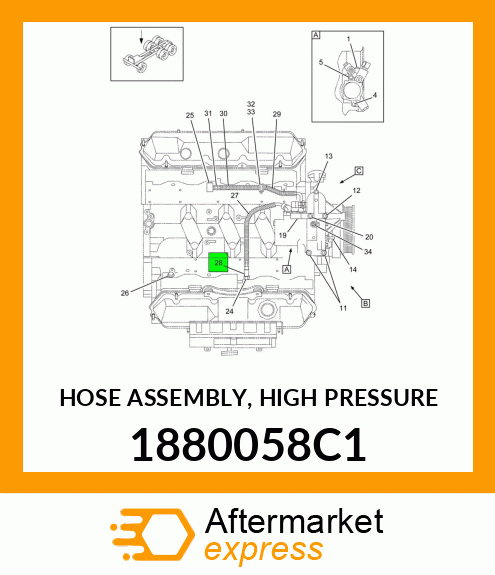 HOSE ASSEMBLY, HIGH PRESSURE 1880058C1