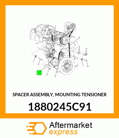 SPACER ASSEMBLY, MOUNTING TENSIONER 1880245C91