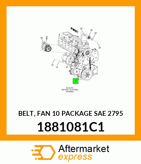 BELT, FAN 10 PACKAGE SAE 2795 1881081C1