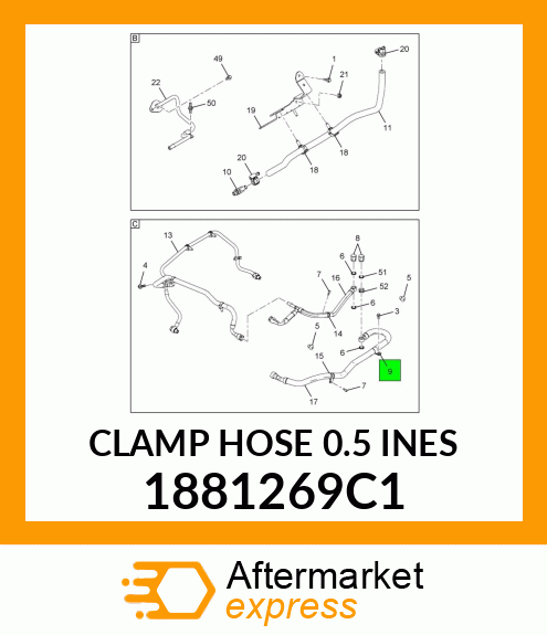 CLAMP HOSE 0.5 INES 1881269C1