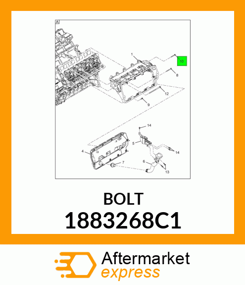 BOLT HEXAGON FLANGE M6 X 80MM 1883268C1