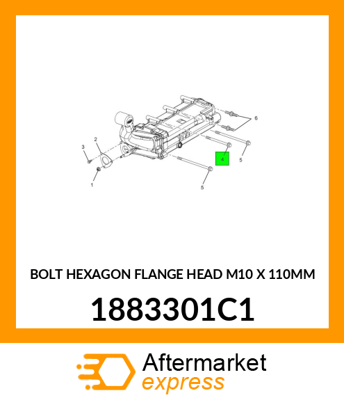 BOLT HEXAGON FLANGE HEAD M10 X 110MM 1883301C1