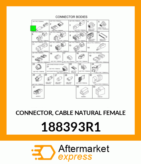 CONNECTOR, CABLE NATURAL FEMALE 188393R1