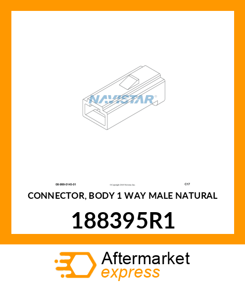 CONNECTOR, BODY 1 WAY MALE NATURAL 188395R1