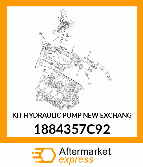 KIT HYDRAULIC PUMP NEW EXCHANG 1884357C92