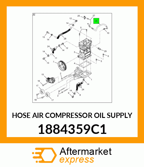 HOSE AIR COMPRESSOR OIL SUPPLY 1884359C1