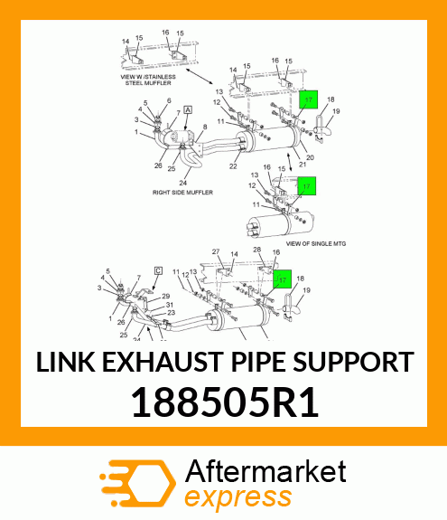 LINK EXHAUST PIPE SUPPORT 188505R1