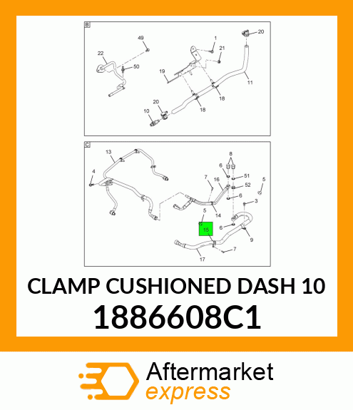 CLAMP CUSHIONED DASH 10 1886608C1