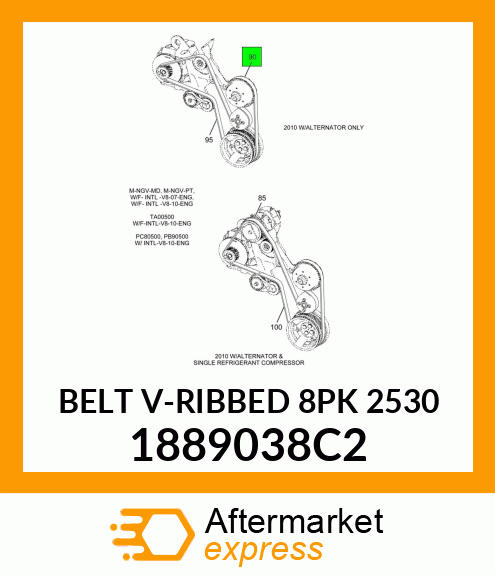 BELT V-RIBBED 8PK 2530 1889038C2