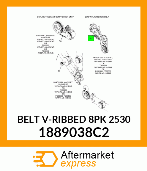 BELT V-RIBBED 8PK 2530 1889038C2