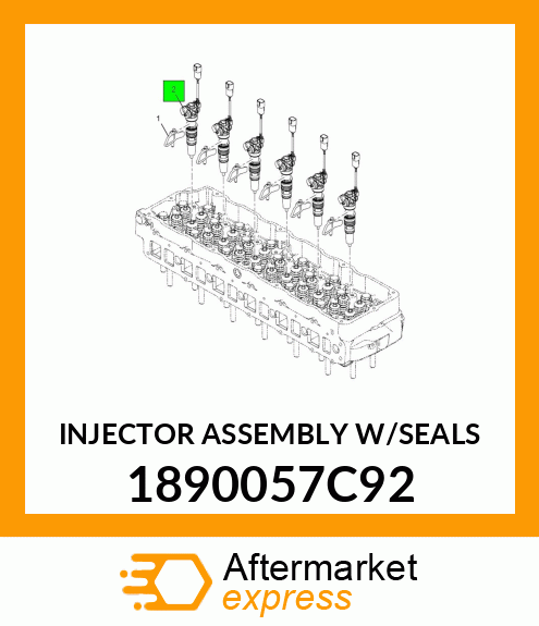 INJECTOR ASSEMBLY W/SEALS 1890057C92