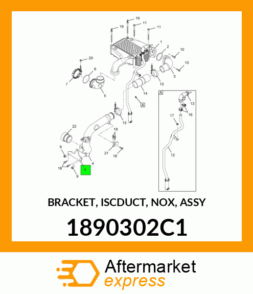 BRACKET, ISCDUCT, NOX, ASSY 1890302C1