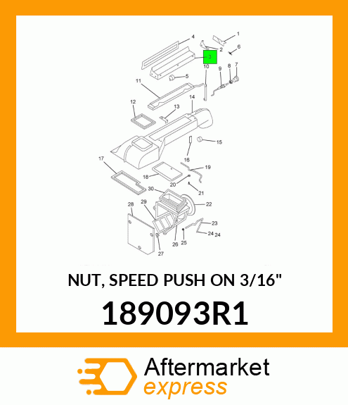 NUT, SPEED PUSH ON 3/16" 189093R1