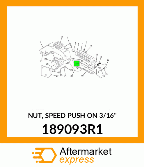 NUT, SPEED PUSH ON 3/16" 189093R1