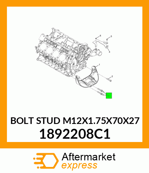 BOLT STUD M12X1.75X70X27 1892208C1