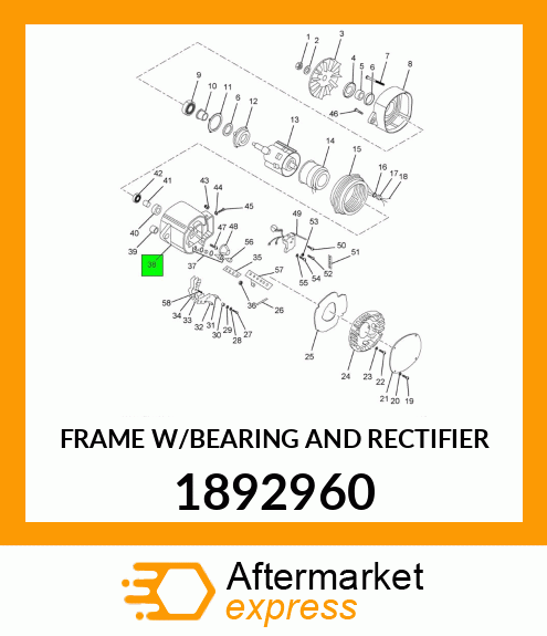 FRAME W/BEARING AND RECTIFIER 1892960