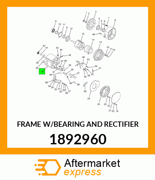 FRAME W/BEARING AND RECTIFIER 1892960