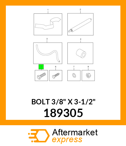 BOLT 3/8" X 3-1/2" 189305