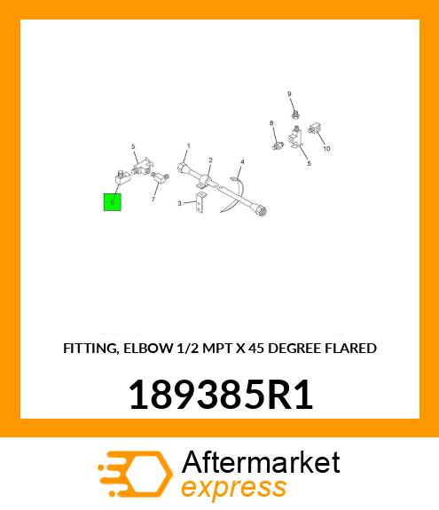 FITTING, ELBOW 1/2" MPT X 45 DEGREE FLARED 189385R1