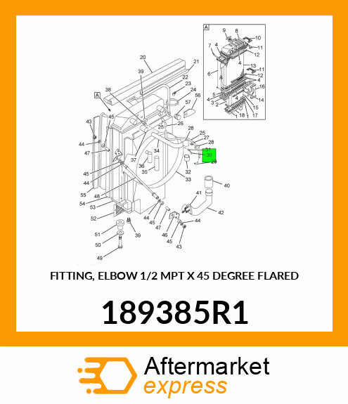 FITTING, ELBOW 1/2" MPT X 45 DEGREE FLARED 189385R1