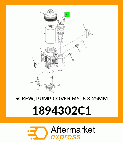 SCREW, PUMP COVER M5-.8 X 25MM 1894302C1