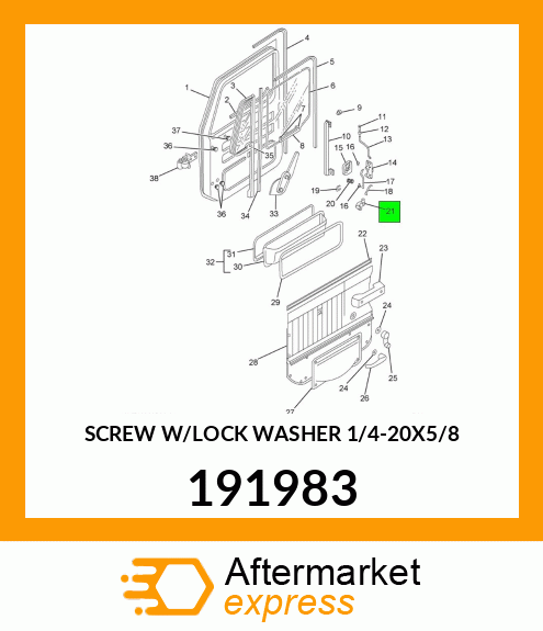 SCREW W/LOCK WASHER 1/4-20X5/8 191983