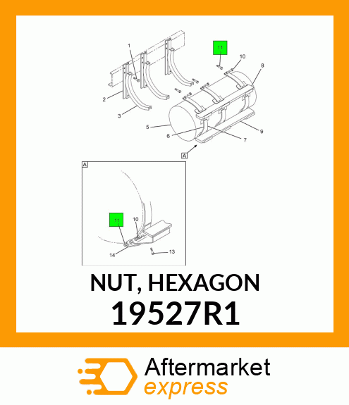 NUT, HEXAGON 19527R1