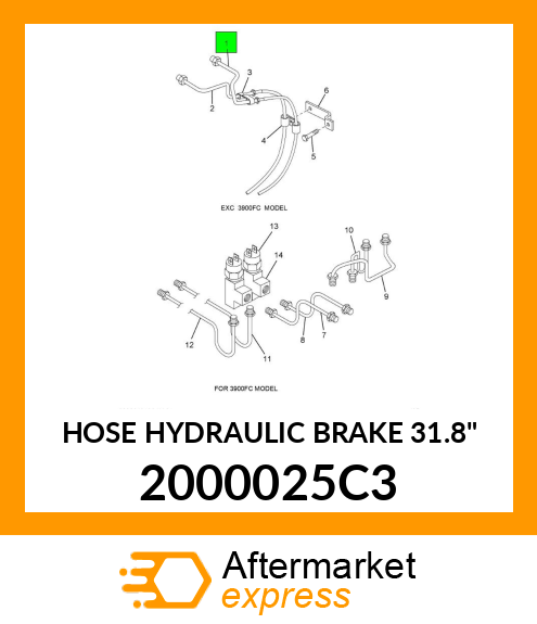 HOSE HYDRAULIC BRAKE 31.8" 2000025C3