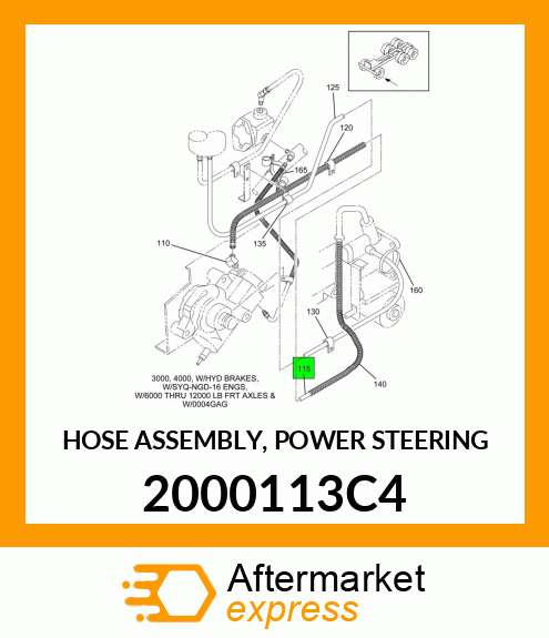 HOSE ASSEMBLY, POWER STEERING 2000113C4