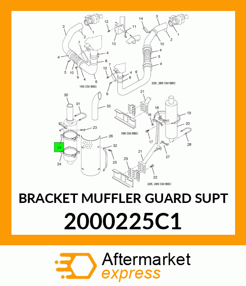 BRACKET MUFFLER GUARD SUPT 2000225C1