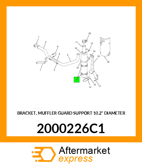 BRACKET, MUFFLER GUARD SUPPORT 10.2" DIAMETER 2000226C1